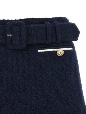 Bouclé wool skort Woman SELF PORTRAIT Blue