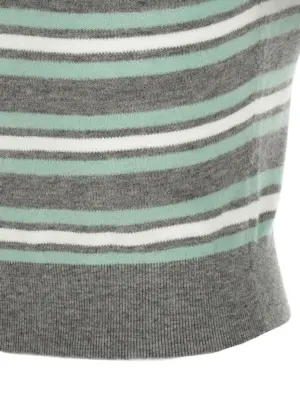 'Grey Striped Crystal Trim Knit' sweater 81% wool 16% cotton 3% cachemire SELF PORTRAIT Gray