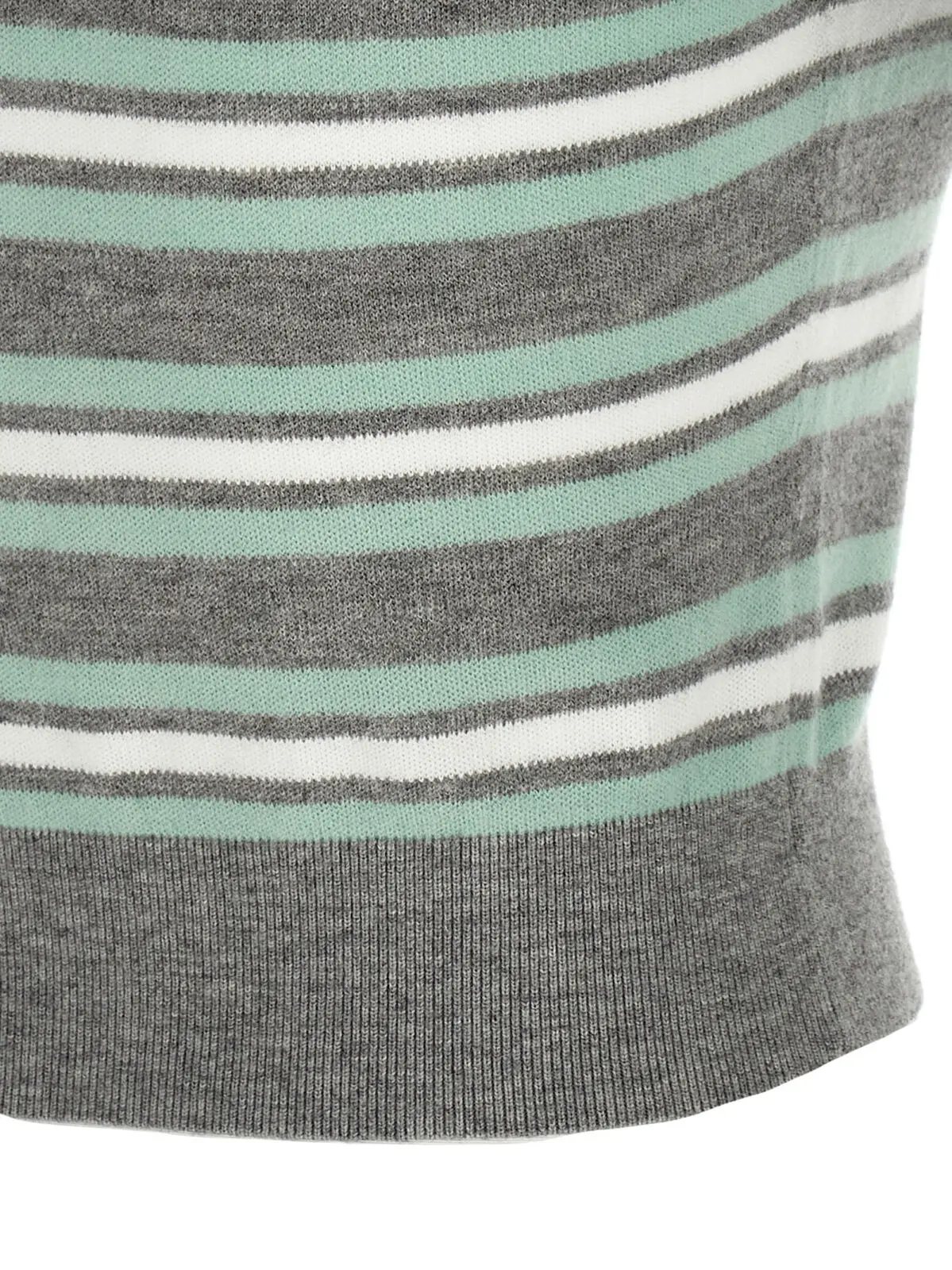 Светр Self Portrait Grey Striped Crystal Trim Knit Сірий 4 'Grey Striped Crystal Trim Knit' sweater 81% wool 16% cotton 3% cachemire SELF PORTRAIT Gray