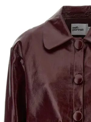 Craqué leather jacket Woman SELF PORTRAIT Bordeaux