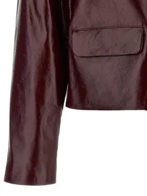 Craqué leather jacket 100% leather SELF PORTRAIT Bordeaux