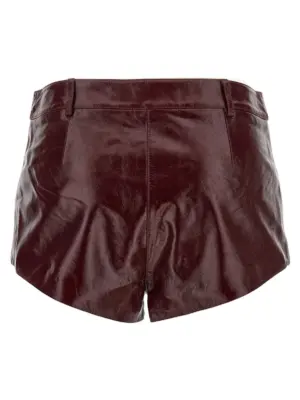 Craqué leather shorts PF25091PBUBURGUNDY SELF PORTRAIT Bordeaux