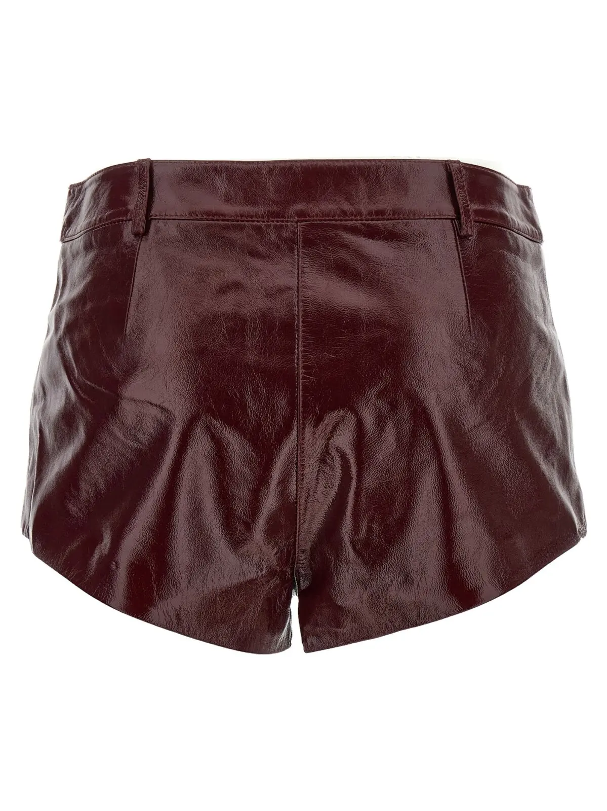 Шорти Self Portrait Craqué leather Бордові 2 Craqué leather shorts PF25091PBUBURGUNDY SELF PORTRAIT Bordeaux