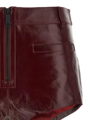 Craqué leather shorts Woman SELF PORTRAIT Bordeaux