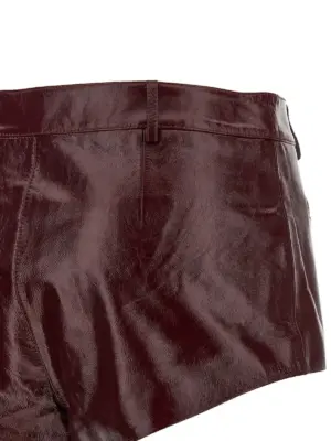 Craqué leather shorts 100% leather SELF PORTRAIT Bordeaux
