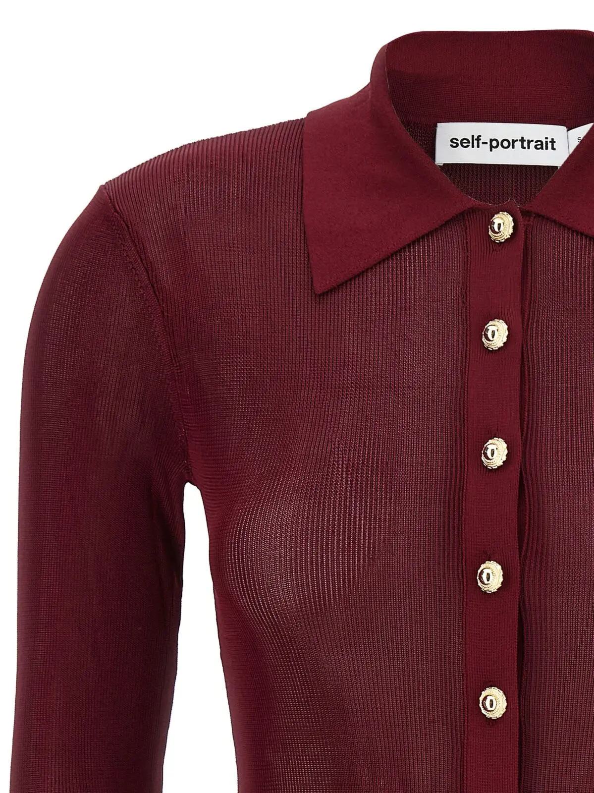 Боді Self Portrait Viscose knit Бордове 3 Viscose knit bodysuit Woman SELF PORTRAIT Bordeaux