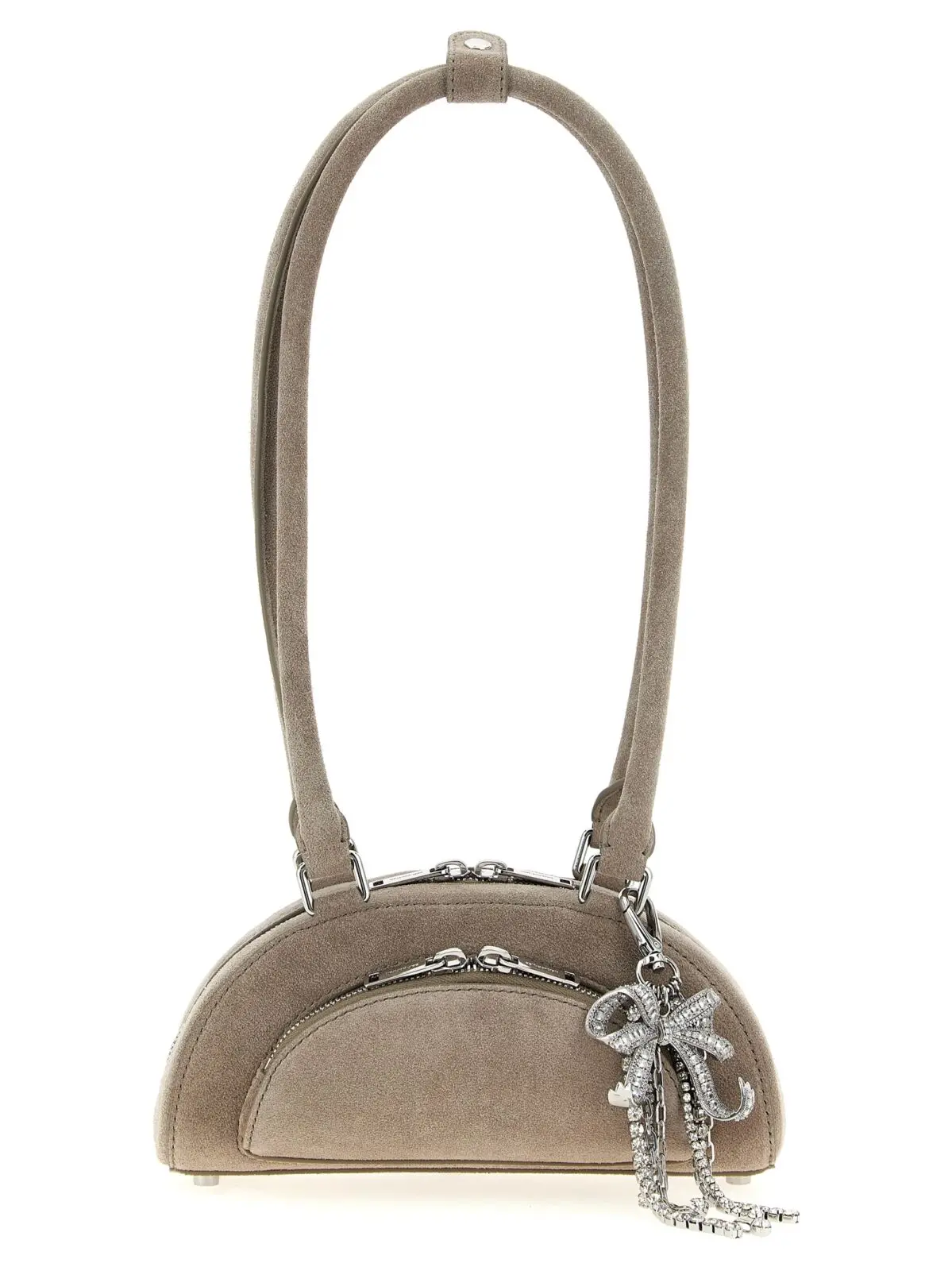 Сумка крос-боді Self Portrait Suede mini with charm Сіра 1 'Suede mini with charm' shoulder bag SELF PORTRAIT Gray