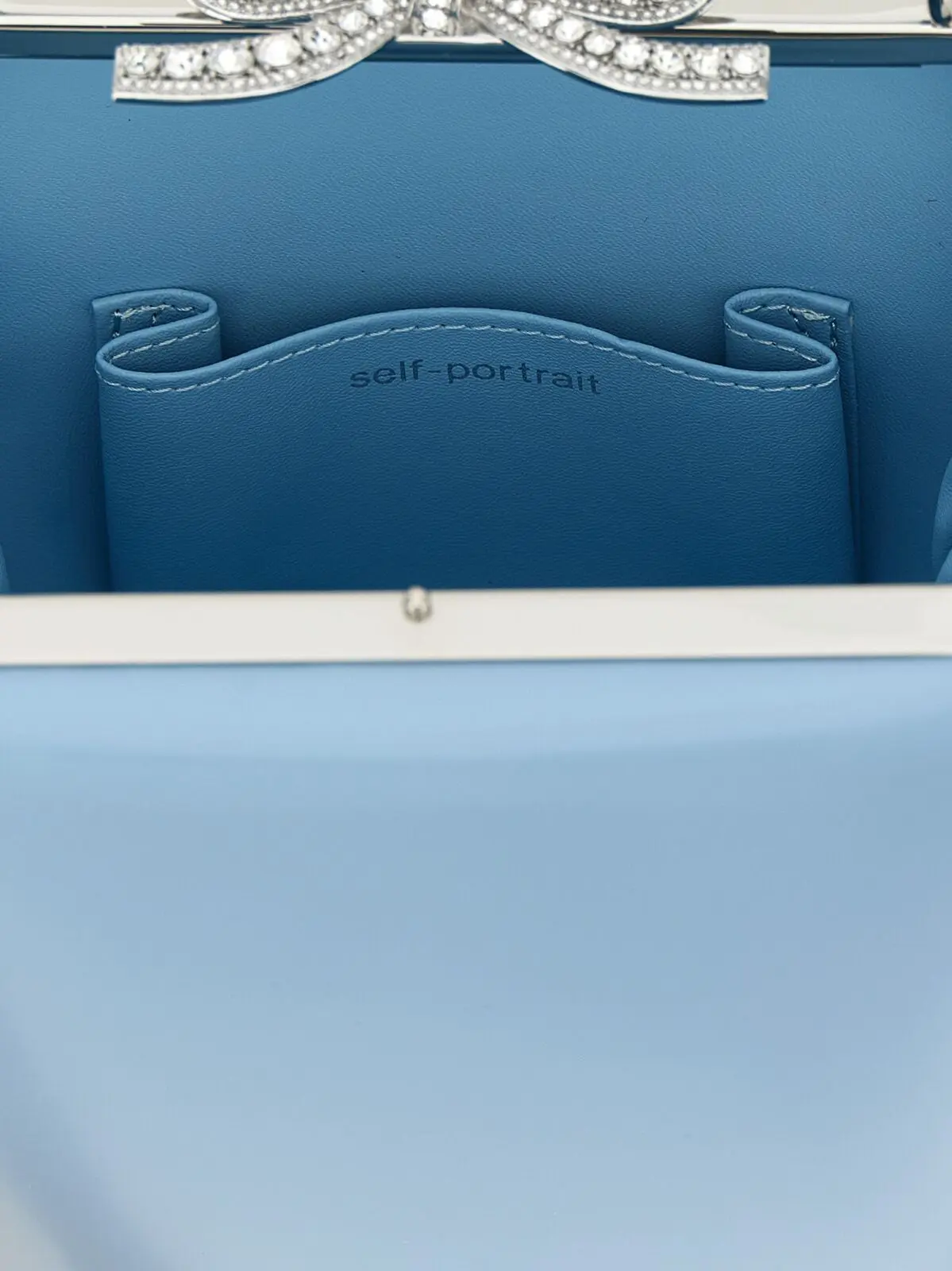 Сумка Self Portrait Blue leather bag Блакитна 4 'Blue leather bag' handbag 100% lamb leather (Ovis aries) SELF PORTRAIT Light Blue