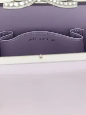 'Lilac leather mini bow' handbag 100% leather SELF PORTRAIT Purple