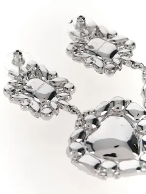 'Crystal Pearl Tiered Heart' earrings PF25600ESLSILVER SELF PORTRAIT Silver