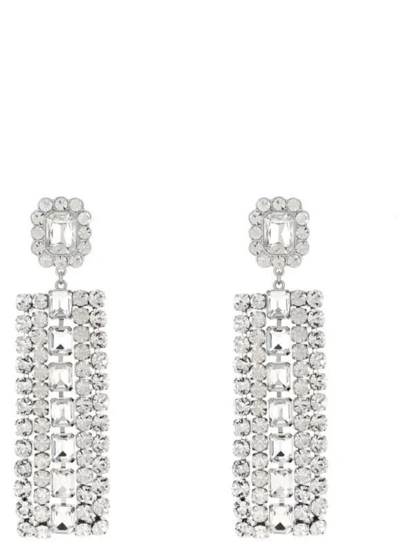 'Multi Crystal Droplet' earrings SELF PORTRAIT Silver