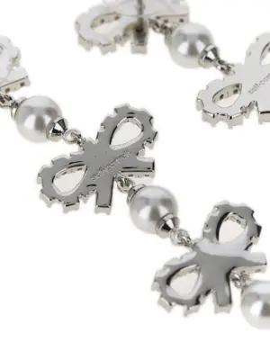 'Micro Bow Pearl Tiered' earrings PF25613EPPEARL SELF PORTRAIT White