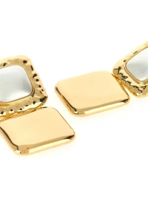 'Mottled Gold Pearl Tiered' earrings Woman SELF PORTRAIT Gold