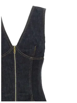 'Indigo Denim Midi' dress Woman SELF PORTRAIT Blue
