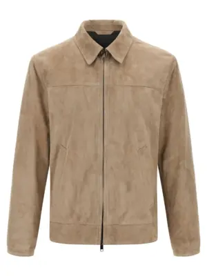Suede blouson BRIONI Beige