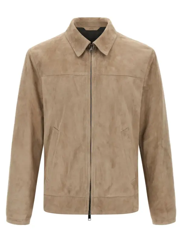 Suede blouson BRIONI Beige