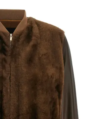 Fur waistcoat bomber jacket Woman FABIANA FILIPPI Brown