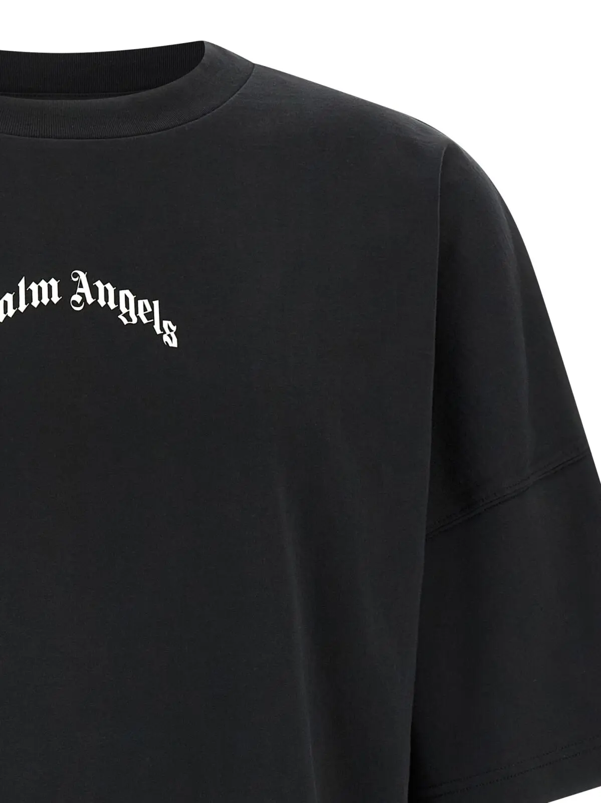 Футболка Palm Angels Back Curved Logo Чорно-біла 3 'Back Curved Logo' T-shirt Man PALM ANGELS White/Black
