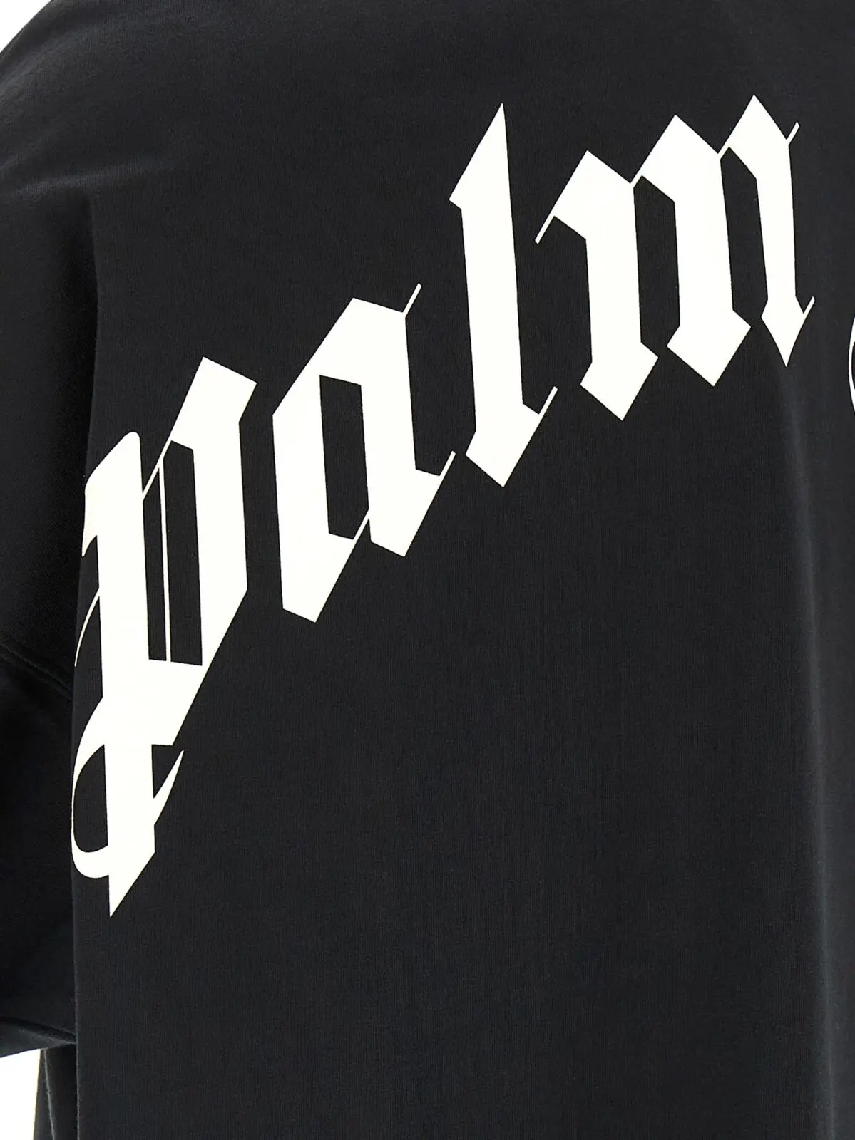 Футболка Palm Angels Back Curved Logo Чорно-біла 4 'Back Curved Logo' T-shirt 100% cotton PALM ANGELS White/Black