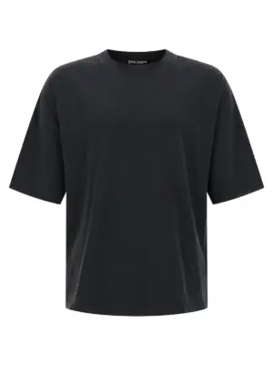 'Curved Logo' T-shirt PALM ANGELS Black