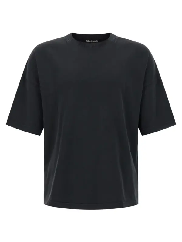 'Curved Logo' T-shirt PALM ANGELS Black