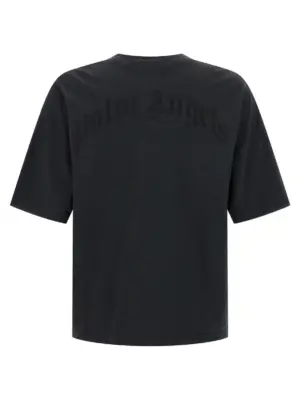 'Curved Logo' T-shirt PMAA10HF25JER00113101310 PALM ANGELS Black