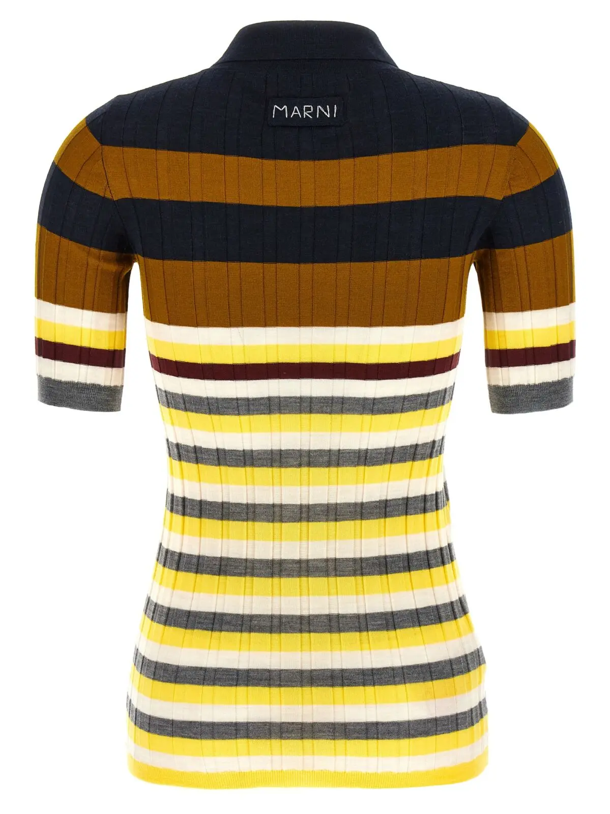 Поло Marni Ribbed wool Багатокольорове 2 Ribbed wool polo shirt POMD0055EQUFW537MXY20 MARNI Multicolor