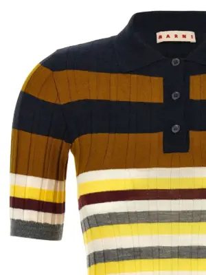 Ribbed wool polo shirt Woman MARNI Multicolor
