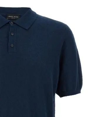 Spongy cotton polo shirt Man ROBERTO COLLINA Blue