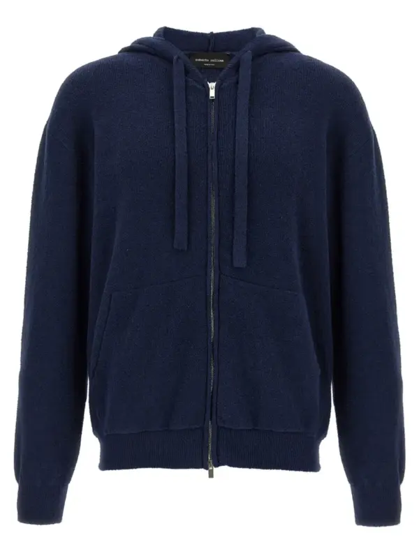 Terry hoodie ROBERTO COLLINA Blue