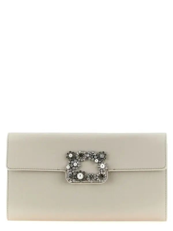 'Efflorescence' clutch ROGER VIVIER Gray