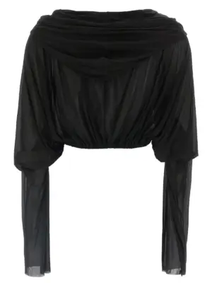 'Crooped Hooded Tunic' sweater RO01E7278BZ09 RICK OWENS Black