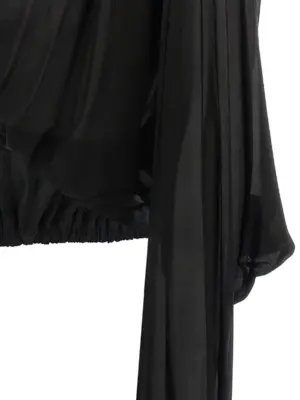 'Crooped Hooded Tunic' sweater 92% cupro