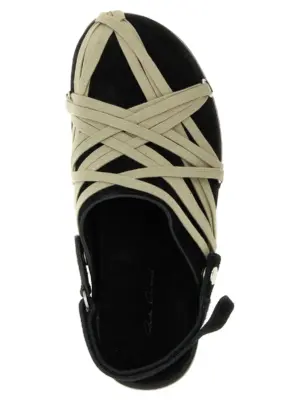 'Megalace Mule Granola' sabots 100% calfskin leather (Bos Taurus) RICK OWENS Black