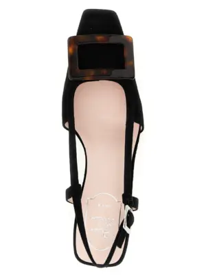 'Belle Viver' slingback 100% goat leather (Capra Hircus Hircus) ROGER VIVIER Black
