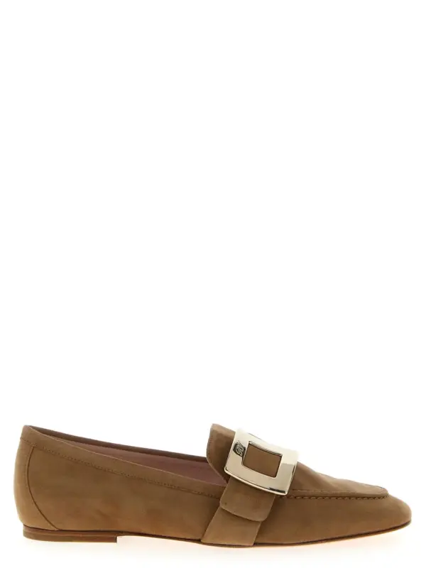 Suede loafers ROGER VIVIER Beige