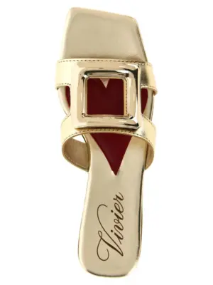 'New Metal Buckle' mules 100% calfskin leather (Bos Taurus) ROGER VIVIER Gold