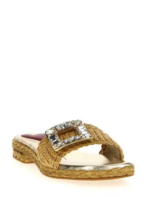 Raffia jewel sandals RVW774420406D1C013 ROGER VIVIER Beige