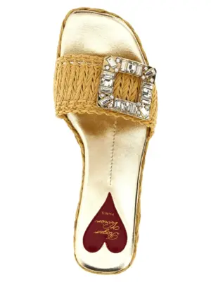 Raffia jewel sandals  ROGER VIVIER Beige