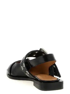 'Black Feminine Buckle' slingback Woman GANNI Black