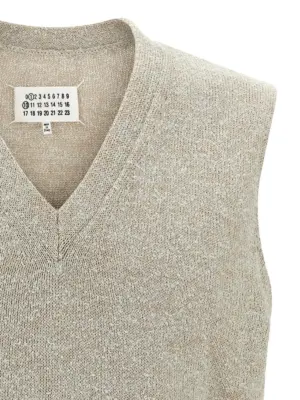 Bouclé knit vest Man MAISON MARGIELA Beige