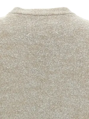 Bouclé knit vest 84% cotton 9% wool 6% polyamide 1% elastane MAISON MARGIELA Beige