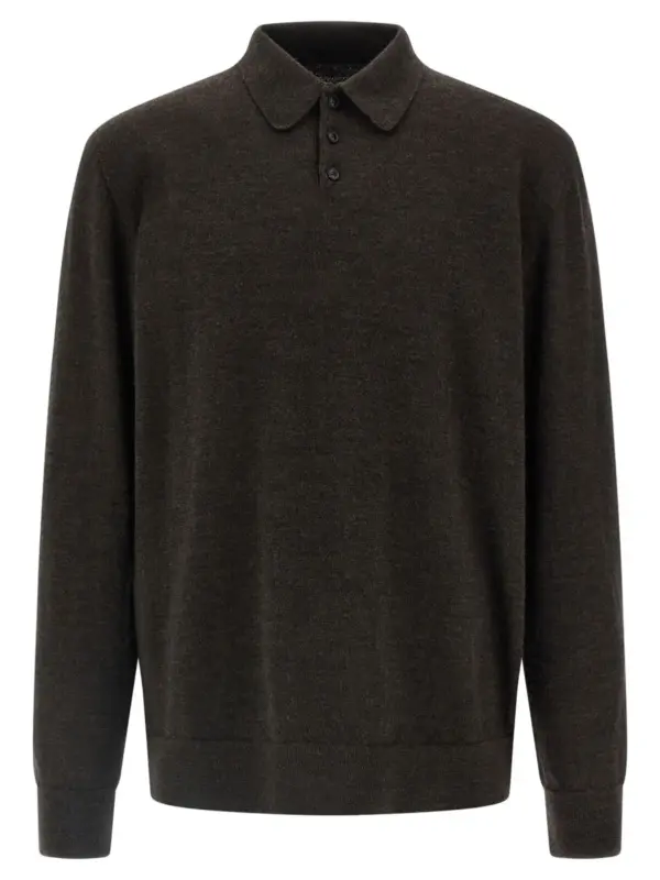 Suede patch polo shirt MAISON MARGIELA Brown