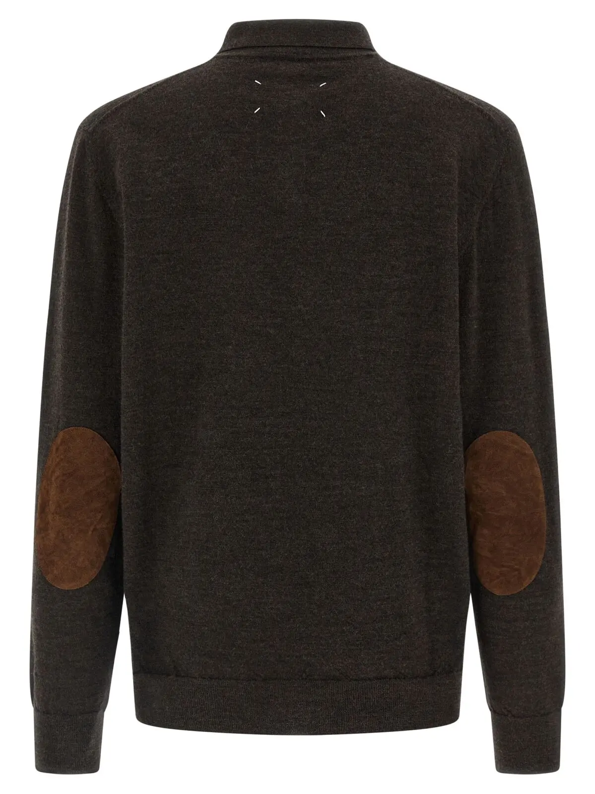 Поло Maison Margiela із замшевими вставками Коричневе 2 Suede patch polo shirt S50GL0061M13098144M MAISON MARGIELA Brown