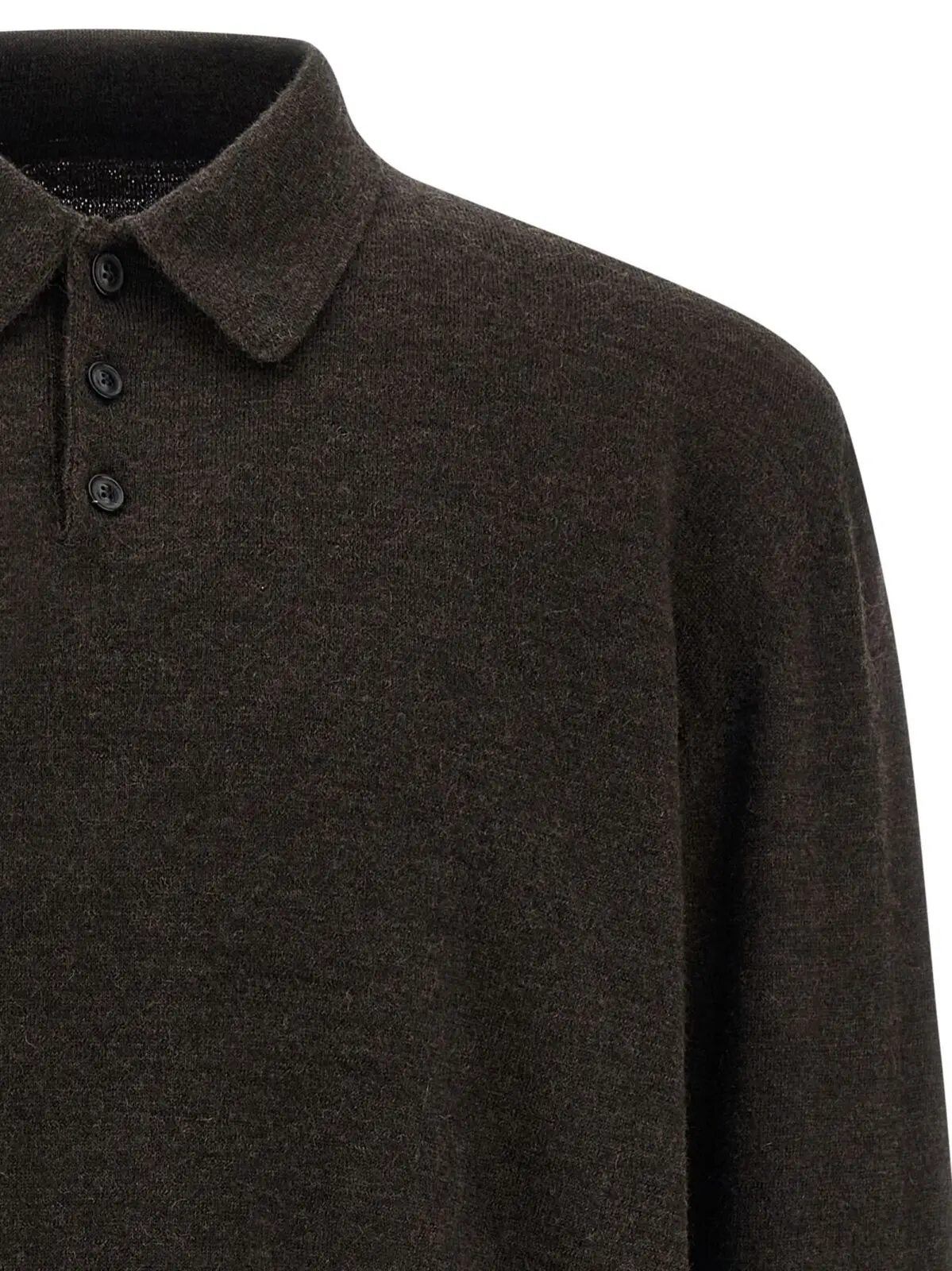 Поло Maison Margiela із замшевими вставками Коричневе 3 Suede patch polo shirt Man MAISON MARGIELA Brown
