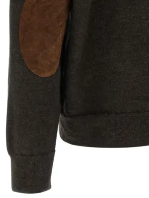 Suede patch polo shirt 100% wool MAISON MARGIELA Brown