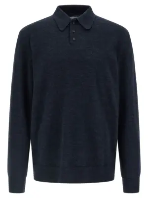 Suede patch polo shirt MAISON MARGIELA Blue