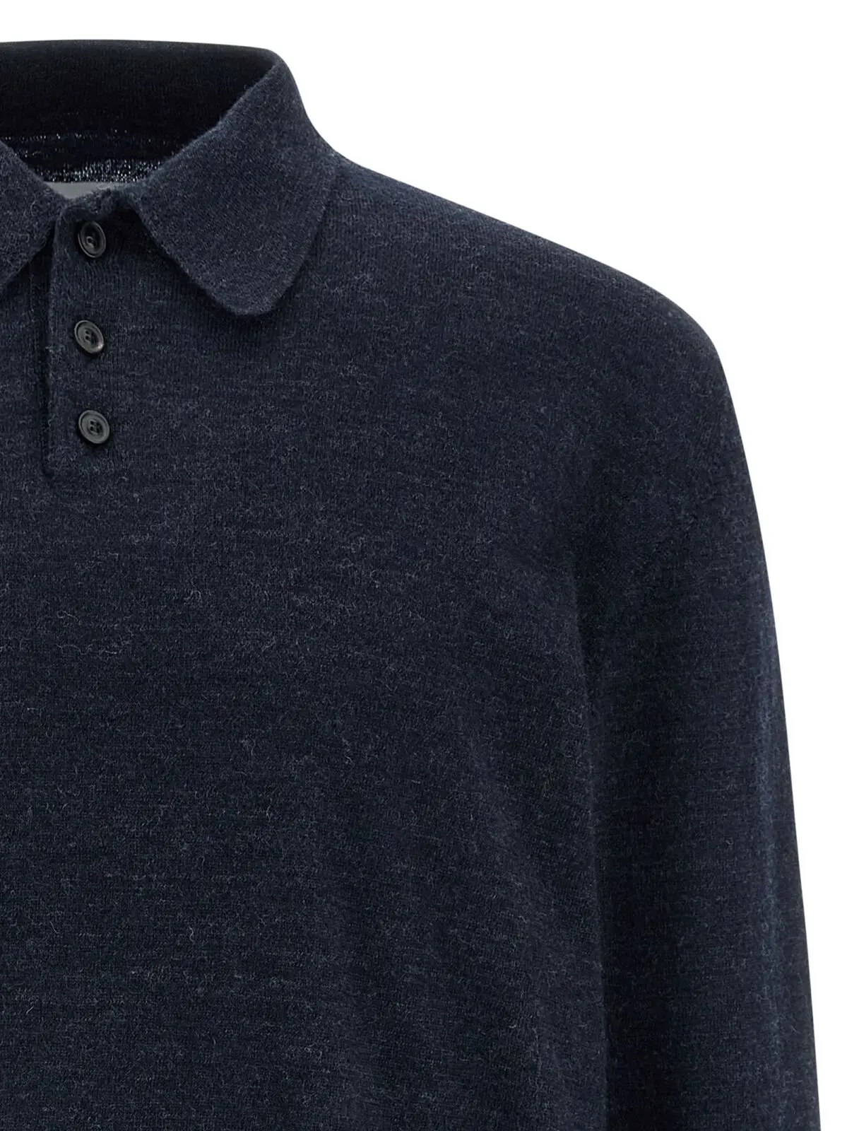 Поло Maison Margiela з замшевими вставками Синє 3 Suede patch polo shirt Man MAISON MARGIELA Blue