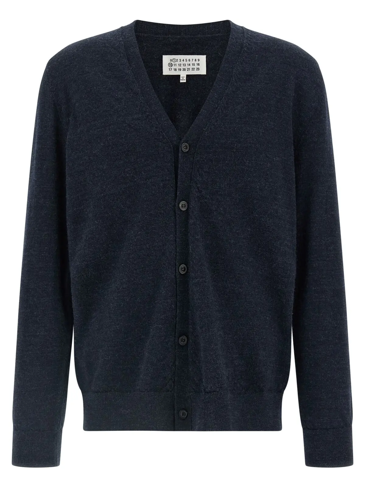 Кардиган Maison Margiela зі шкіряними вставками Синій 1 Suede patch cardigan MAISON MARGIELA Blue