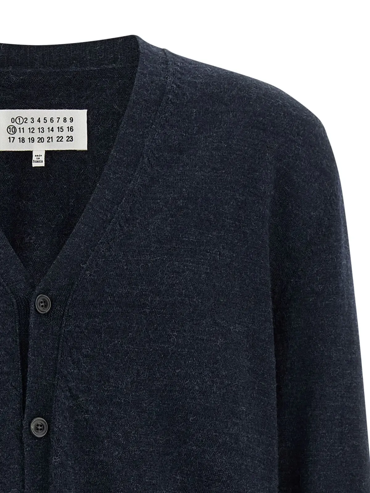 Кардиган Maison Margiela зі шкіряними вставками Синій 3 Suede patch cardigan Man MAISON MARGIELA Blue